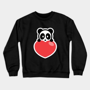 Valentine Heart Panda Bambu Brand Valentines Day Love Crewneck Sweatshirt